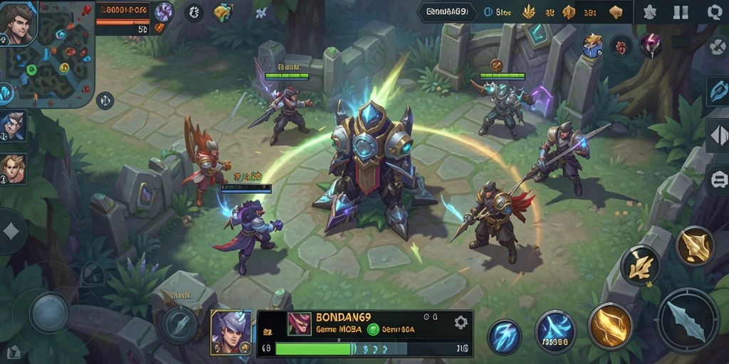 Screenshot BONDAN69 menunjukkan aksi gameplay seru dalam pertarungan tim.