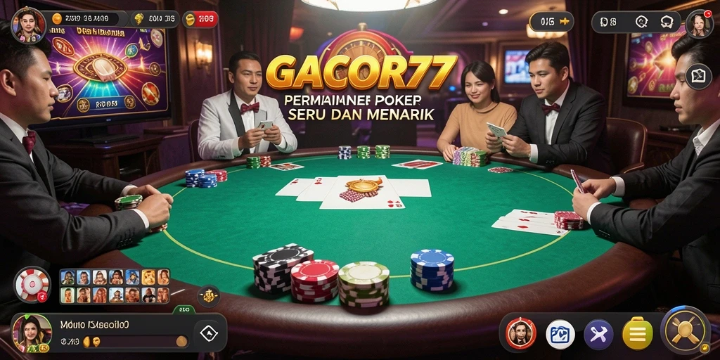 Tampilan screenshot GACOR77 menunjukkan gameplay Poker yang seru.