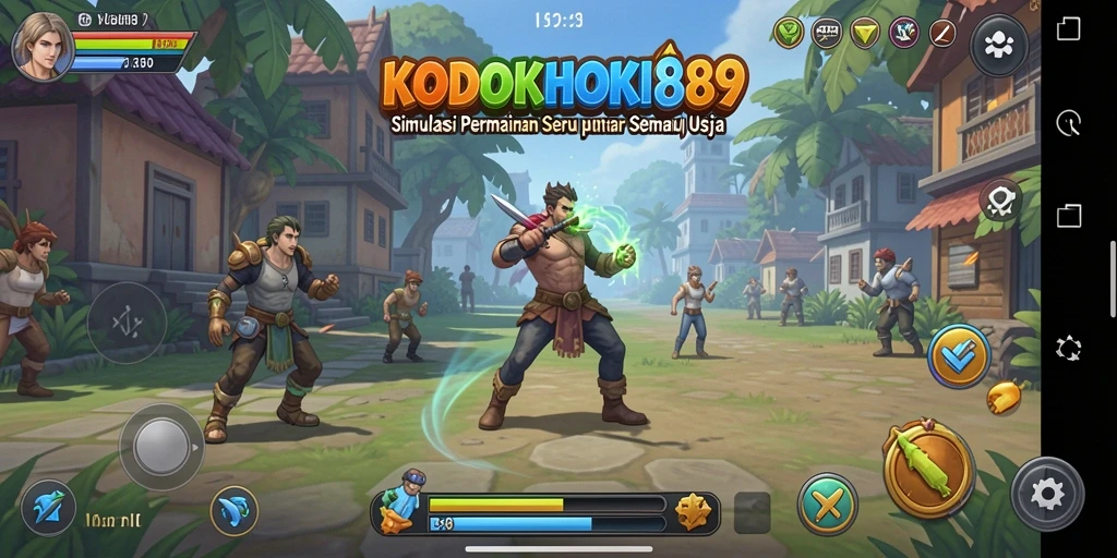 Screenshot gameplay <strong>KODOKHOKI889</strong> menampilkan aksi simulasi yang mendebarkan dan interaktif.