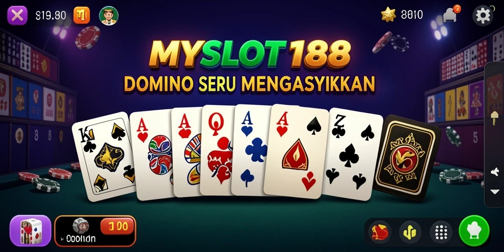 Tampilan gameplay Domino yang menarik dan interaktif di MYSLOT188.