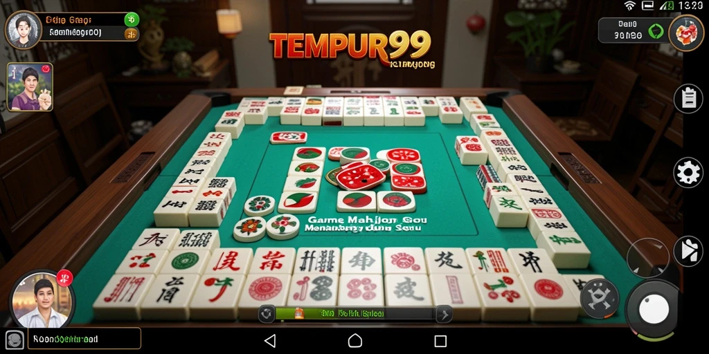 Tampilan menarik dari gameplay Mahjong di TEMPUR99.