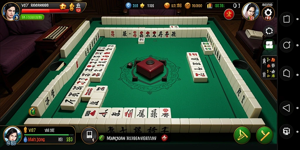 Screenshot gameplay V87 dengan tampilan ubin Mahjong yang menarik.